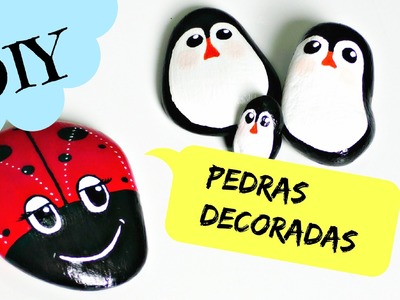 DIY: JOANINHA E PINGUINS DE PEDRA - DECORAÇÃO - Dica do Compartilhando arte