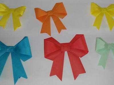 Lazos o moños de papel origami tutorial DIY manualidades manolidades