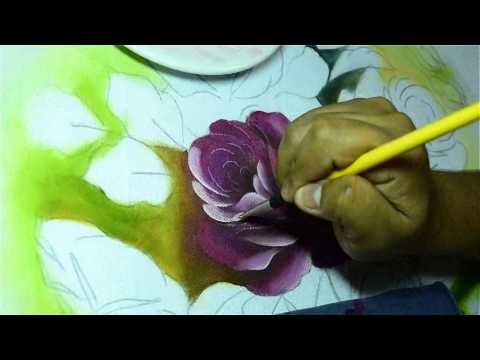 Pintura em tecido: Rosa Colombiana