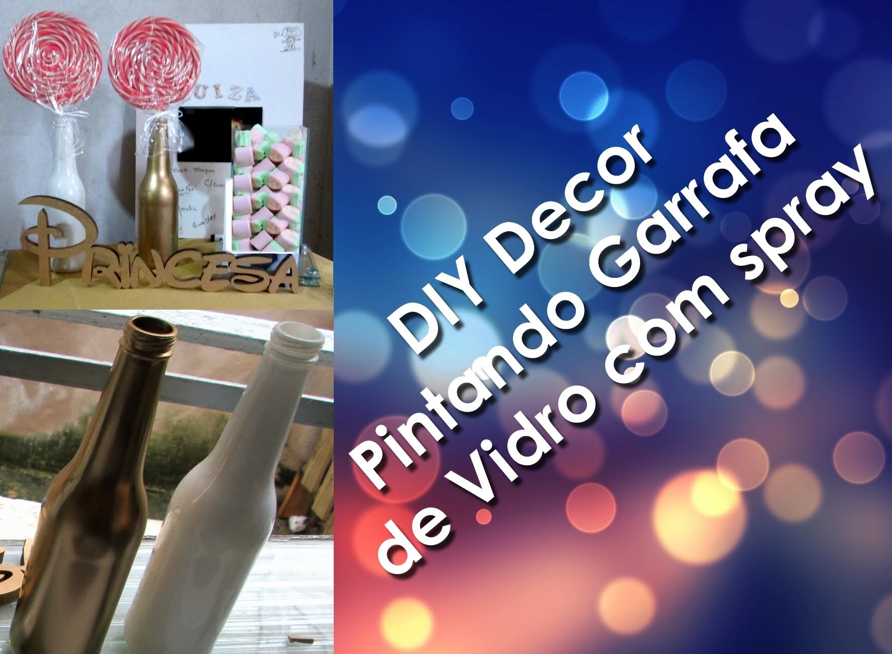 DIY Decor : Garrafa Vidro com spray