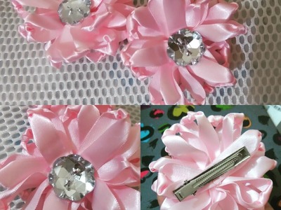 FLOR DE FITA DE CETIM COM NÓS SUPER FÁCIL. Diy. Faça você mesma!