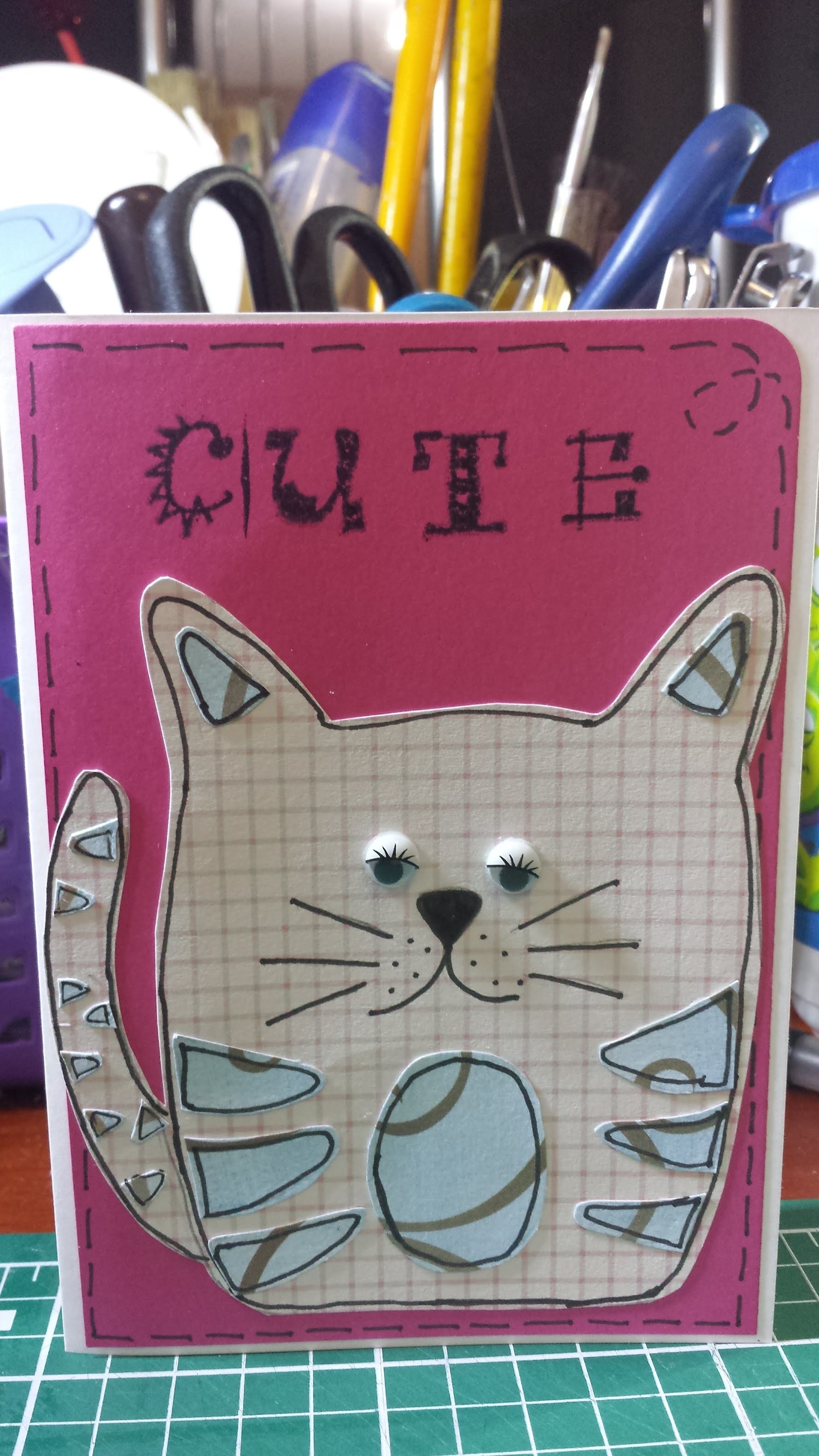 Cartão de gato - DIY cat card