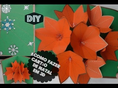 DIY: Como fazer cartão de Natal em 3D- Pop Up Card ⛄️❄️