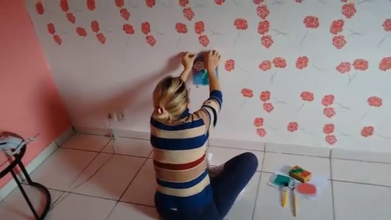 DIY: Decoração em paredes com estêncil (Efeito papel de parede) ♡Joana D'arc