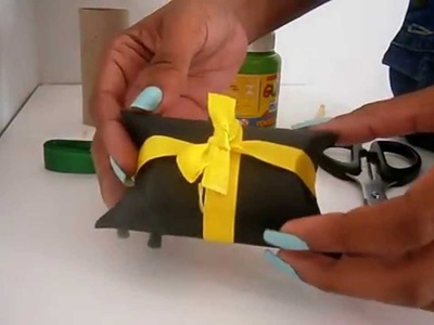 DIY Embalagem para presente com rolo de papel