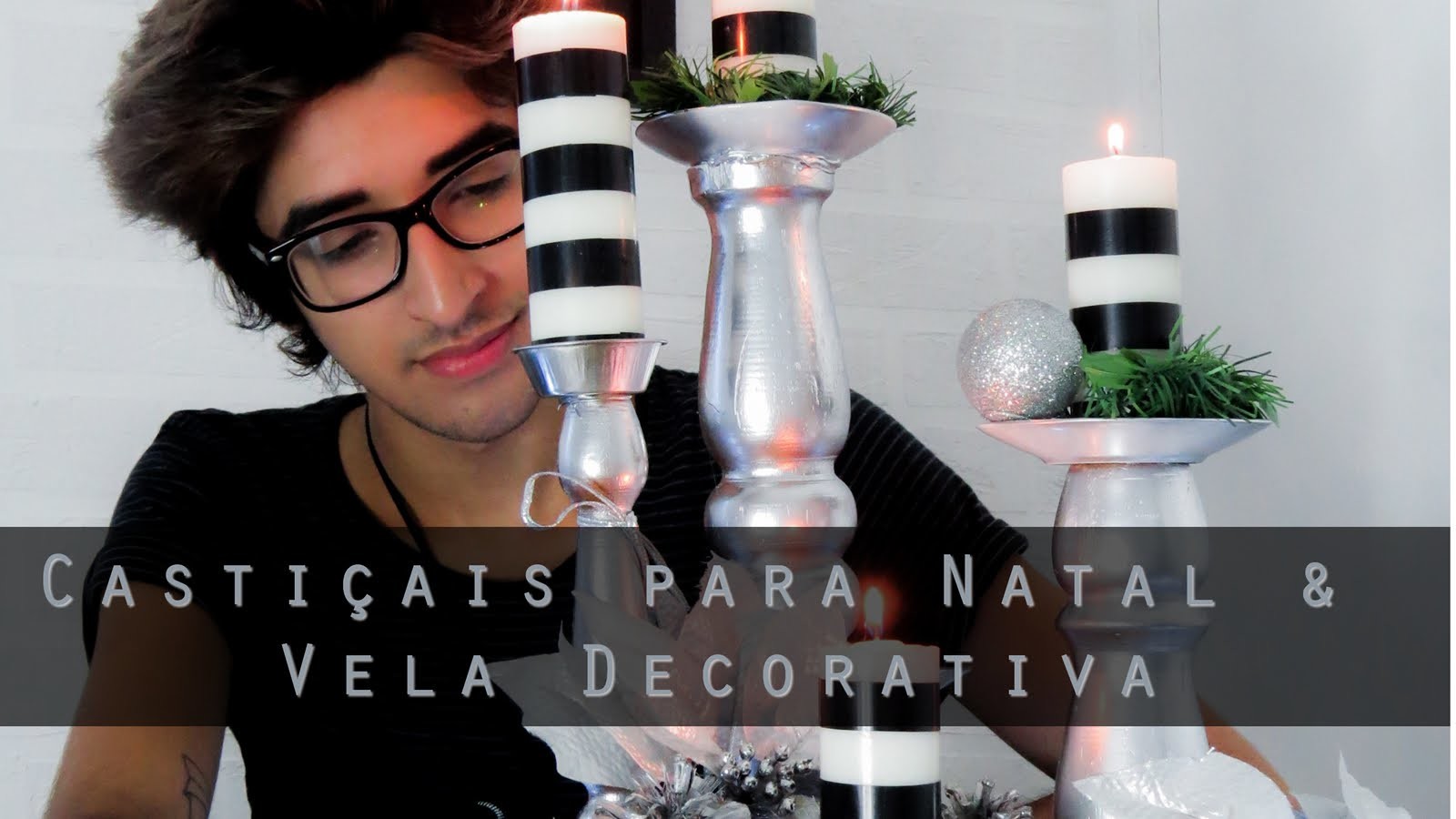 DIY de castiçais de Natal e velas decorativas