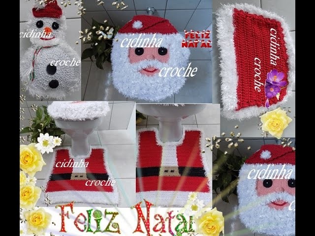 Croche- Jogo Banheiro Papai Noel- Tapete Da Pia- Passo A Passo- Parte 1