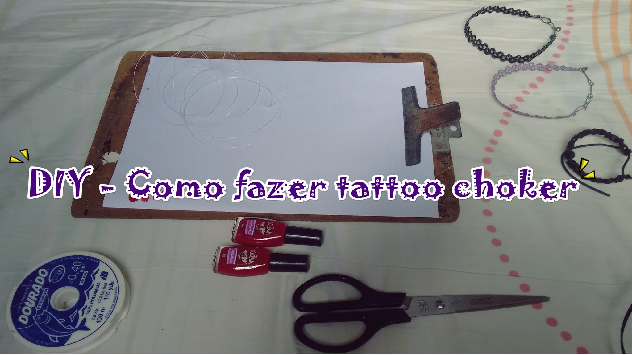 DIY - Como fazer tattoo choker| Simples e rápido.