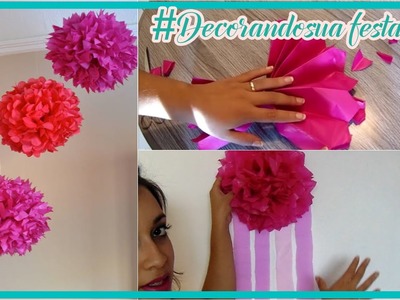 DIY: DECORANDO SUA FESTA: Flor de seda fácil e LINDA para decorar!