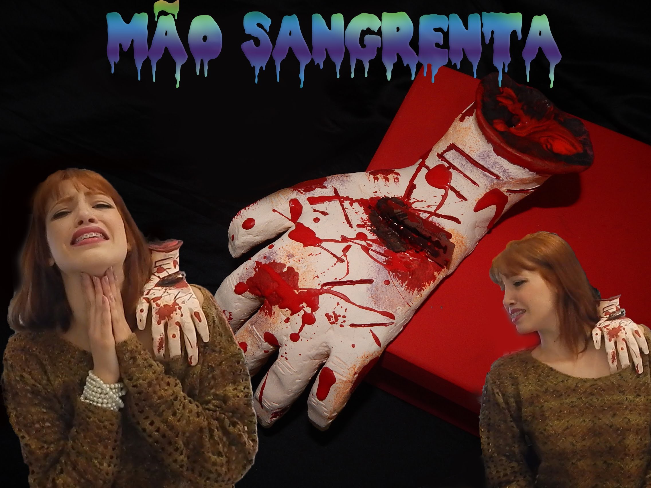 DIY HALLOWEEN - Mão Sangrenta. LACA DURA