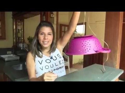 DIY Luminária de escorredor de macarrão -   Quadro Faça Você Mesmo (Mulher.com)