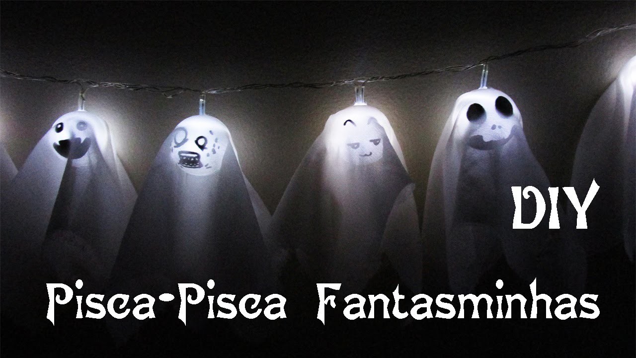 DIY: Pisca-Pisca de Fantasminhas Divertidos (Ghost Lights for Halloween Decor)