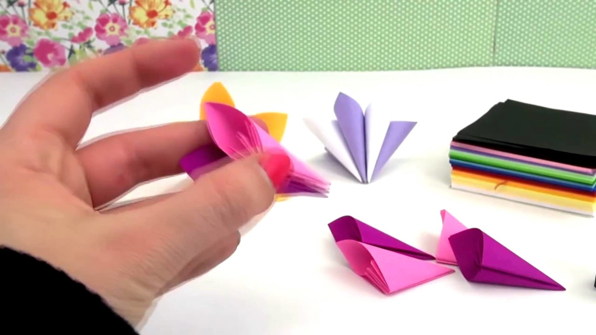 Flor Decorativa de Origami DIY – Linda flor de primavera faça você mesmo