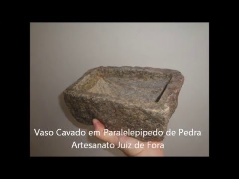 Artesanato Juiz de Fora MG Aprenda como fazer Vaso cavado em paralelepípedo de pedra Faça Fácil