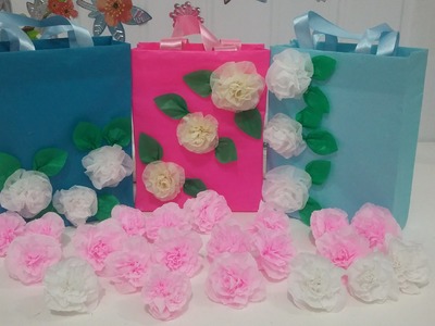 Aula 28 - Como fazer flores para bolsas de papel de seda (Artesanato)