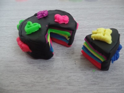 Bolo colorido Play Doh Arco Íris- Rainbow Cake-Play Doh