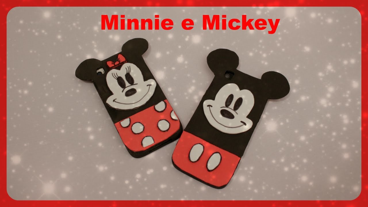 Capinha para Celular  -  Minnie e Mickey de EVA - Com abertura para lente e carregador. :)