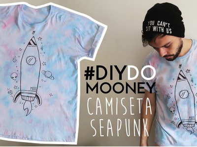 Customizando camiseta com efeito tie dye marmorizado e estampa | DIY | DANIEL MOONEY