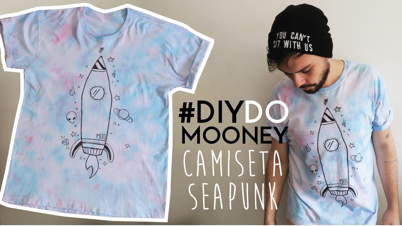 Customizando camiseta com efeito tie dye marmorizado e estampa | DIY | DANIEL MOONEY