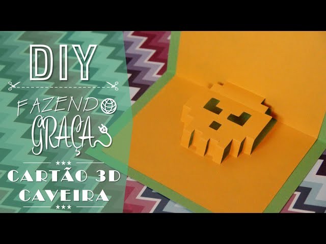 DIY #10 - Cartão 3D Caveira Hallowen |CINCO GRAÇAS