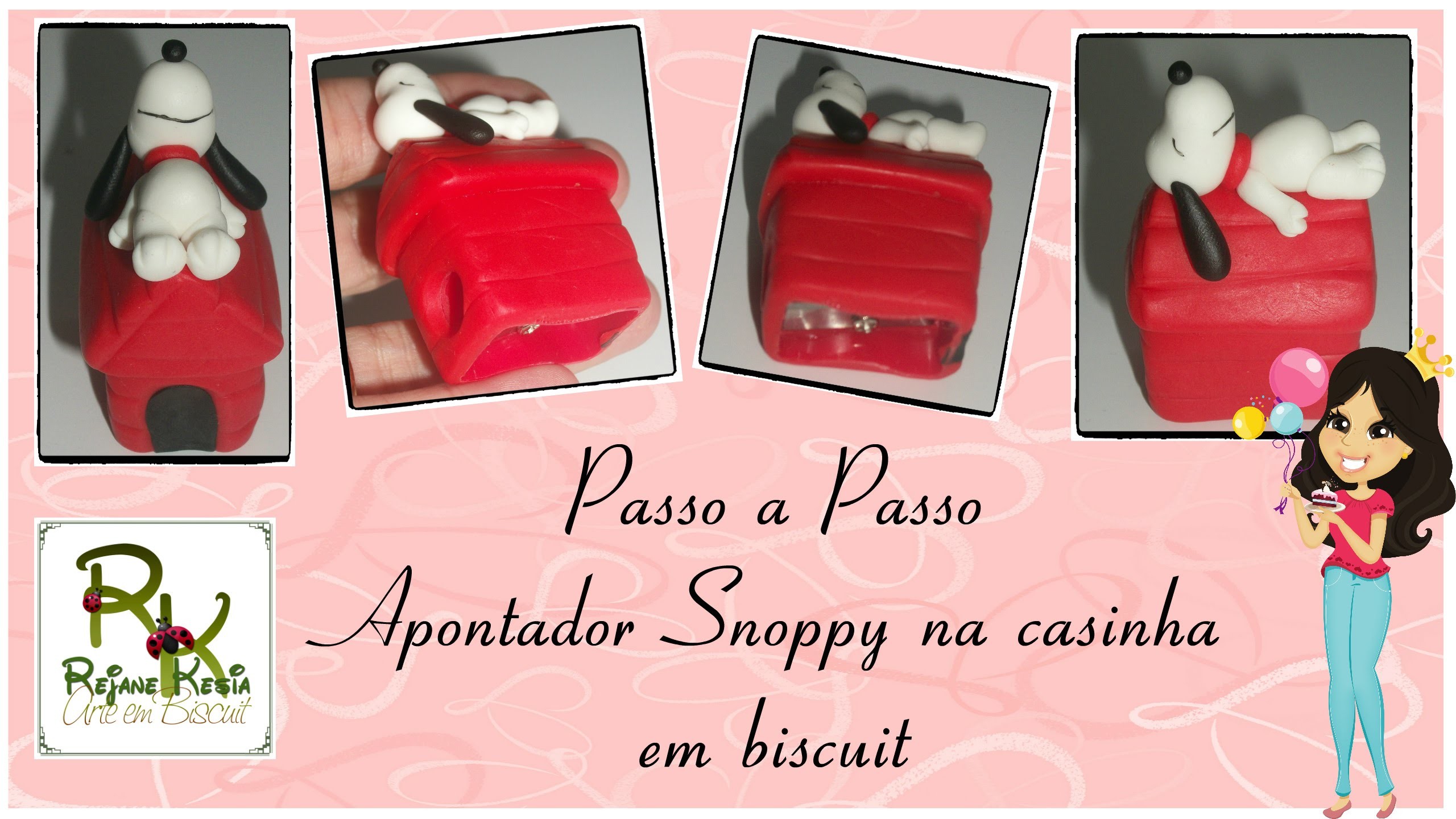 DIY Apontador Snoopy em Biscuit - Rejane Kesia