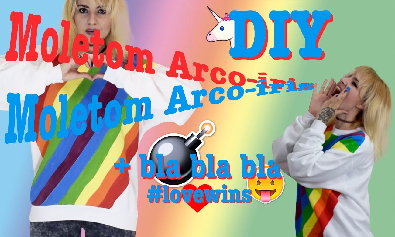 DIY - Estampa de arco-íris (#lovewins)