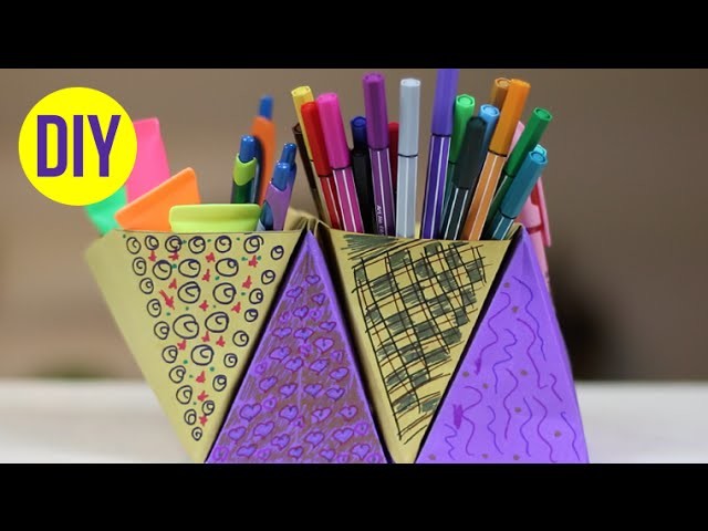 DIY: Porta objetos de cartolina | Fácil e criativo!