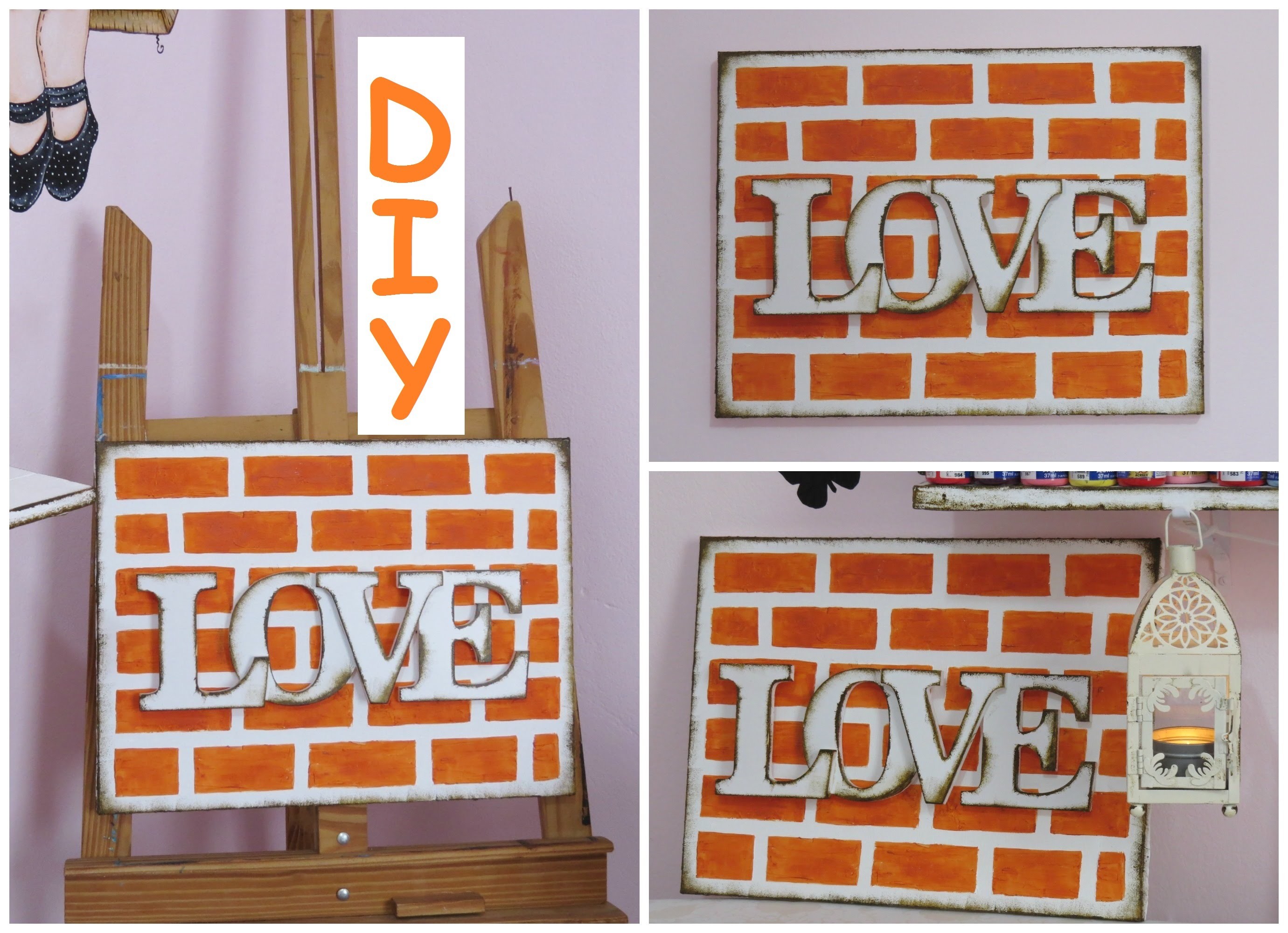 DIY Quadrinho de tijolinhos! Vem ver como é fácil fazer