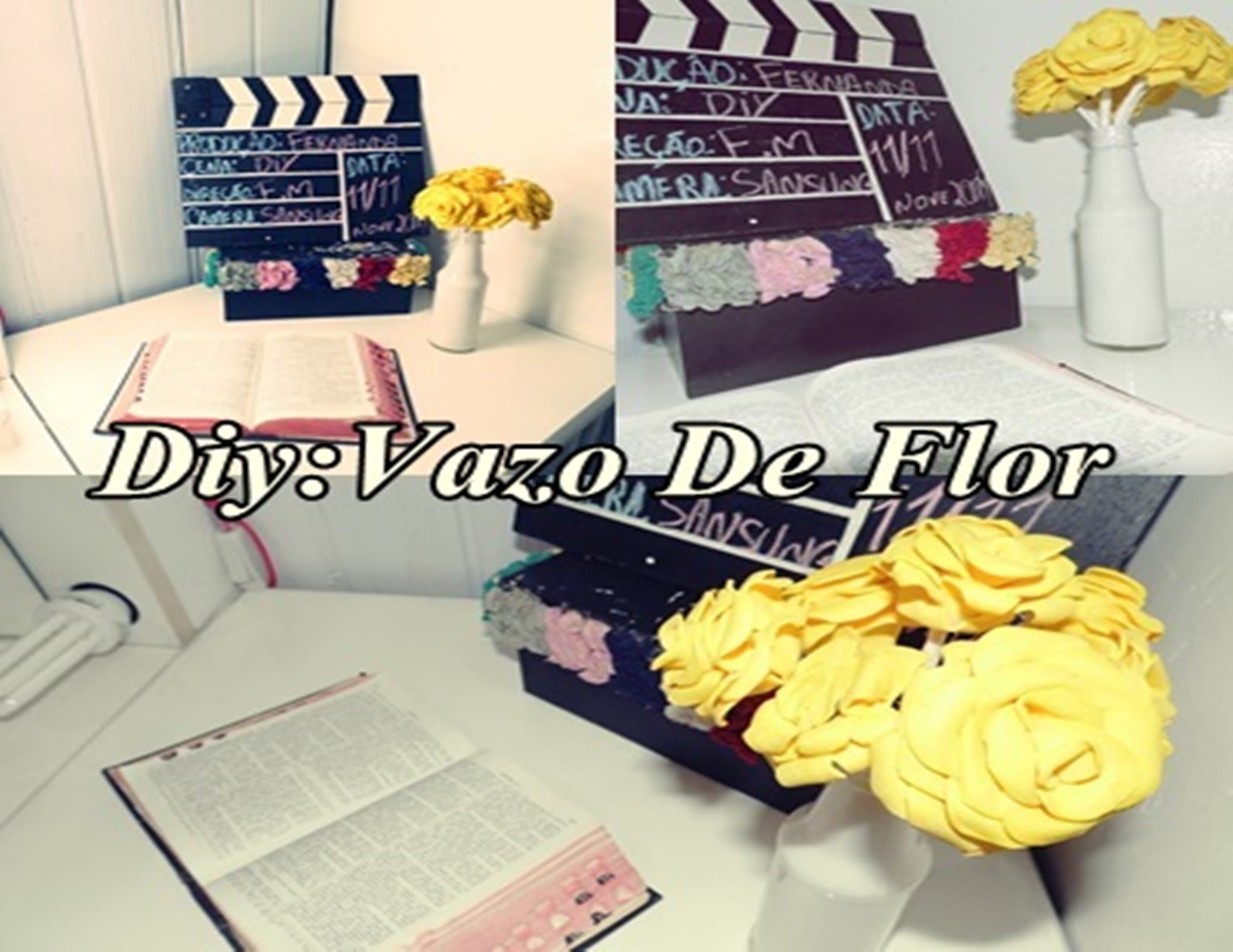 DIY: Vazo Decorado Com Flores De EVA - POR - Ferna
