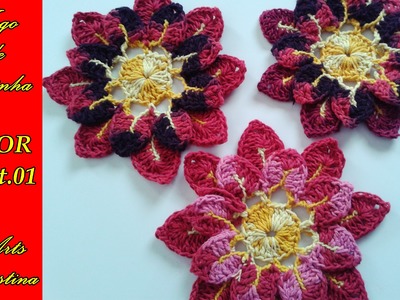 FLOR DE APLICAÇÃO CROCHÊ. flower  crochet. flor croche– ARTS CRISTINA