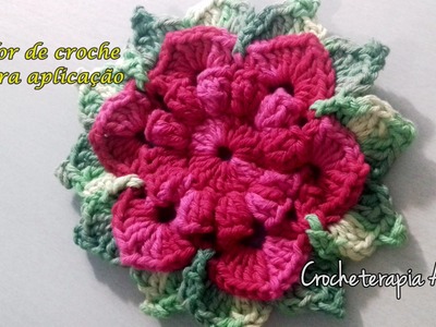 Flor rasteira de crochê para aplicação em tapetes #crochet