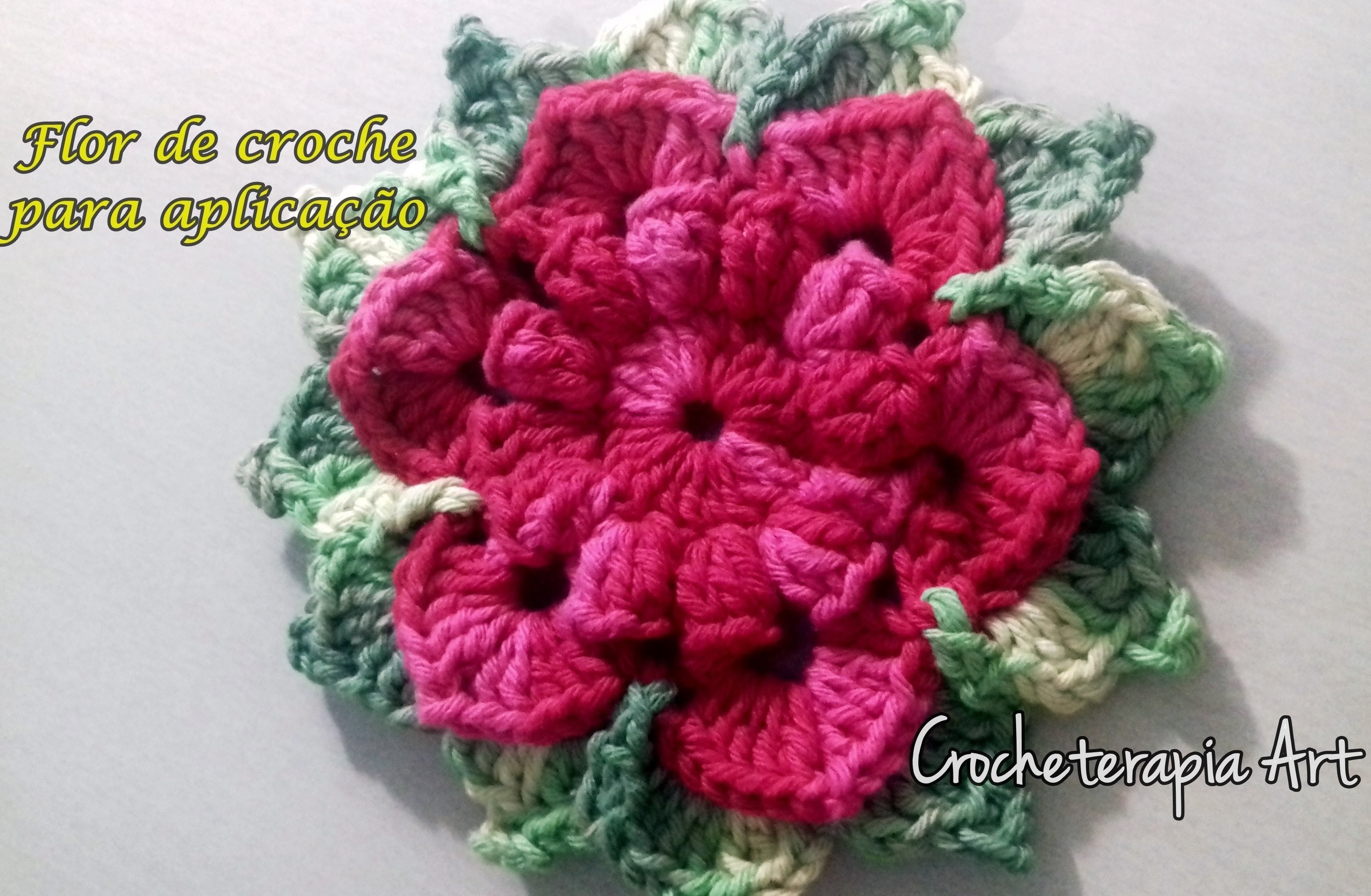 Flor rasteira de crochê para aplicação em tapetes #crochet