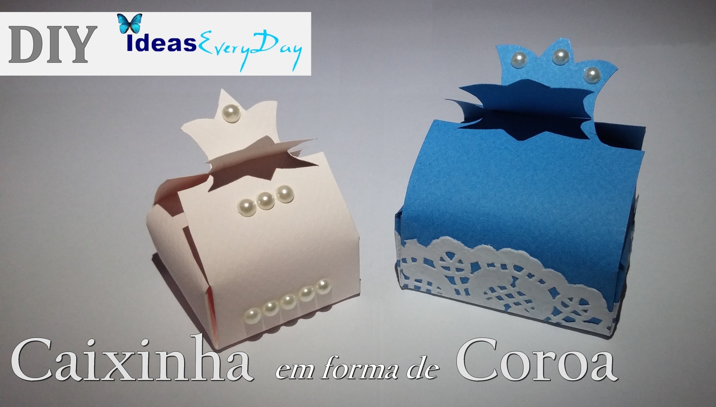 Molde de caixas com coroa - DIY - Boxes for gifts with crown