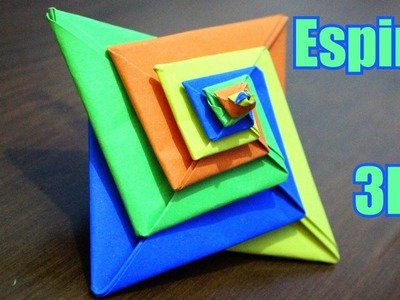 Pirâmide em Espiral 3D - Origami