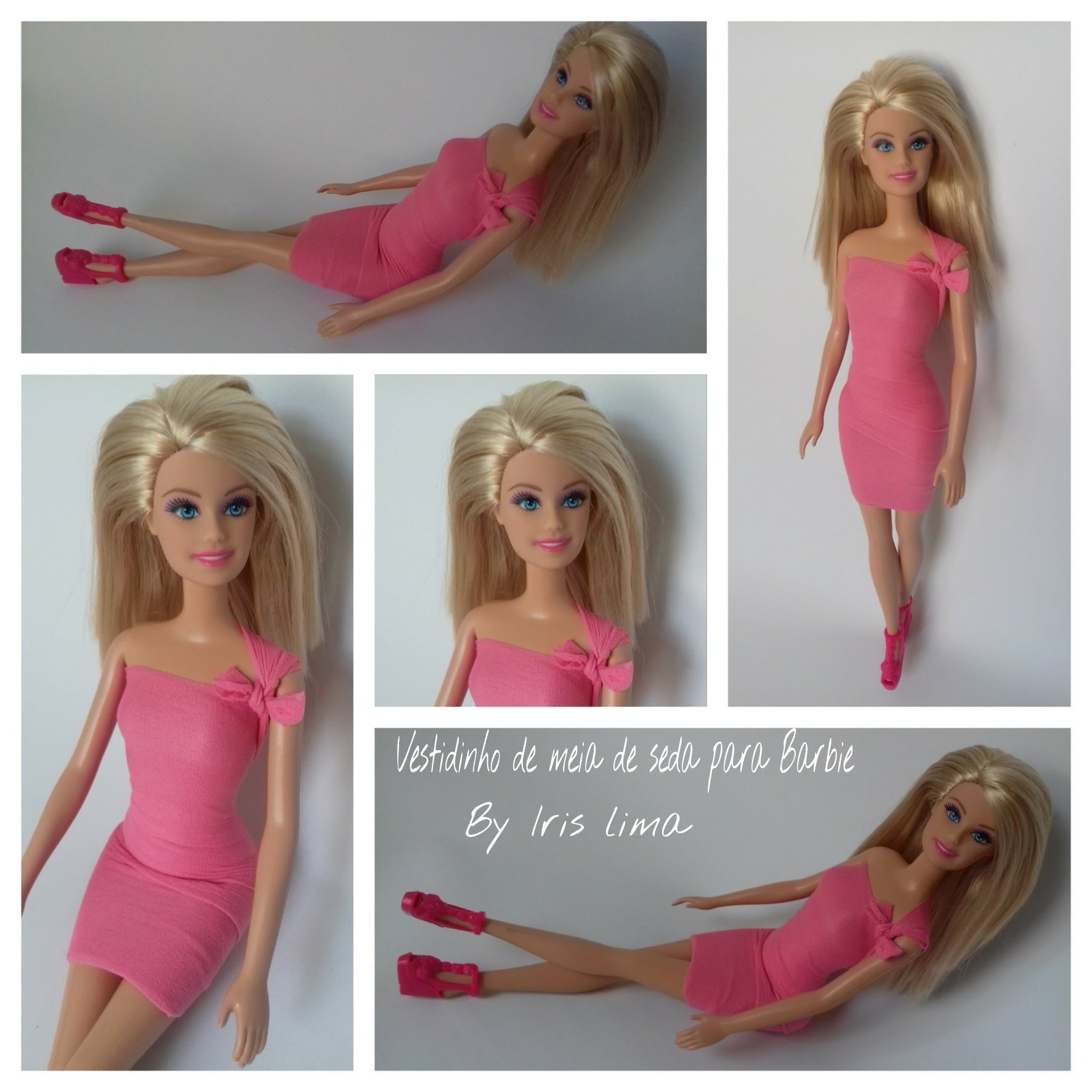 Como fazer vestido pra Barbie com meia de seda Diy ,Tutorial , Pap By Iris Lima