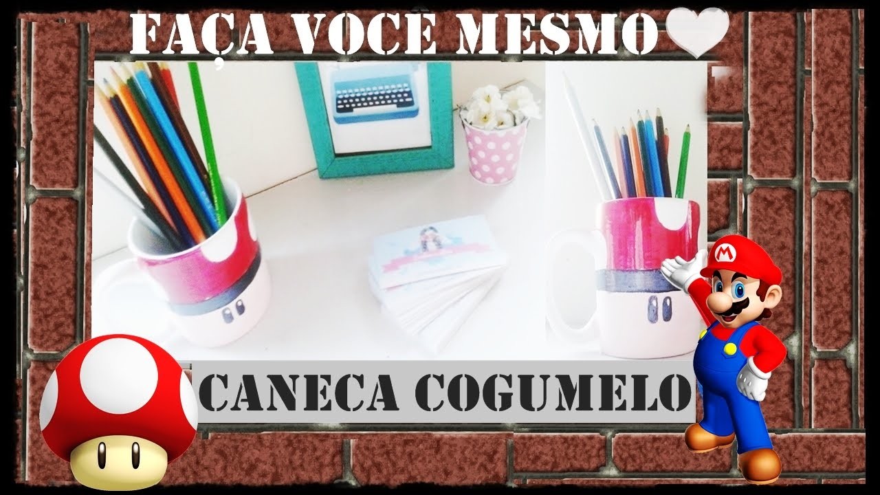 Diy Caneca Cogumelo do Game Mario Bros
