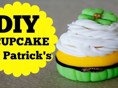 DIY - Cupcake St Patrick's day - Biscuit - Fimo- Polymer Clay Tutorial