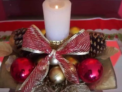 ✄ DIY de Natal l: Arranjo Natalino- Super fácil e baratinho (Christmas arrangement)