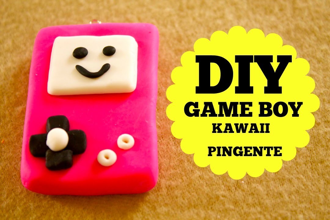DIY- GAME BOY KAWAII - PINGENTE - TUTORIAL - POLYMER CLAY