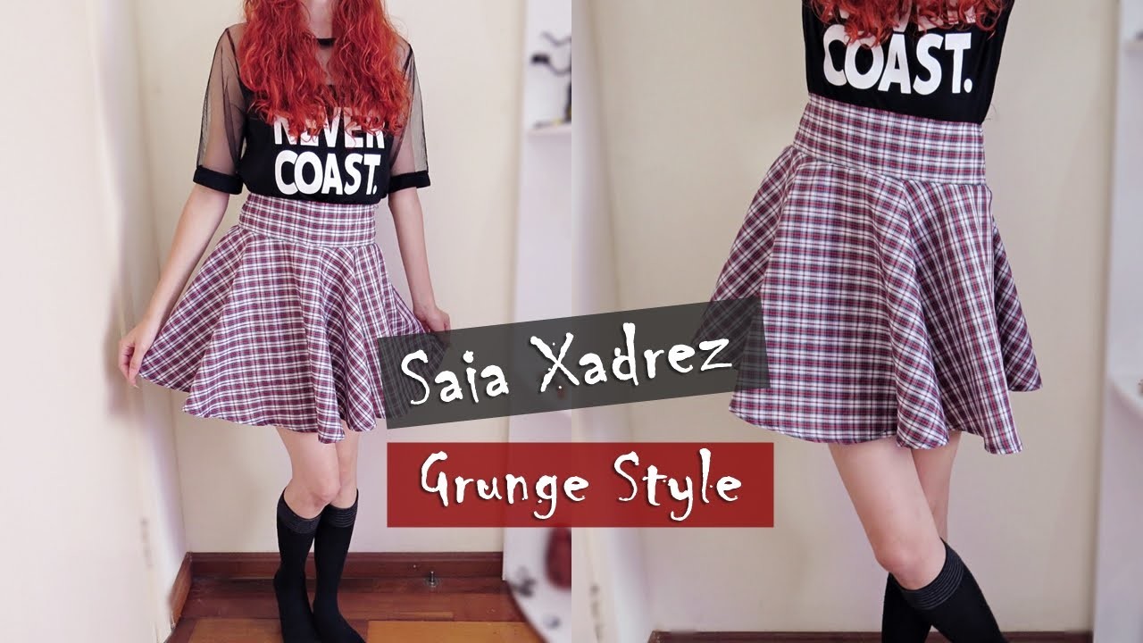 D.I.Y. Saia Xadrez Rodada - Grunge Style