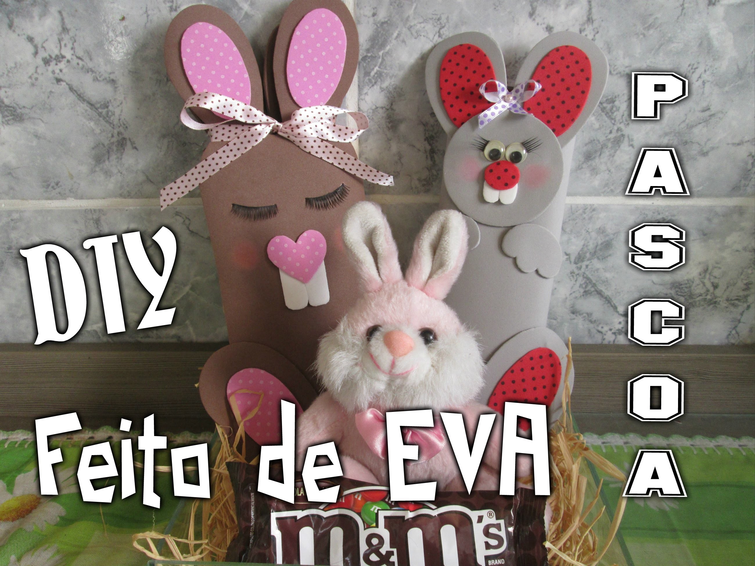 #DIY Coelhinhos com CÍLIOS POSTIÇOS - Porta barra de Chocolate e caixinha de Bis #facavocemesmo