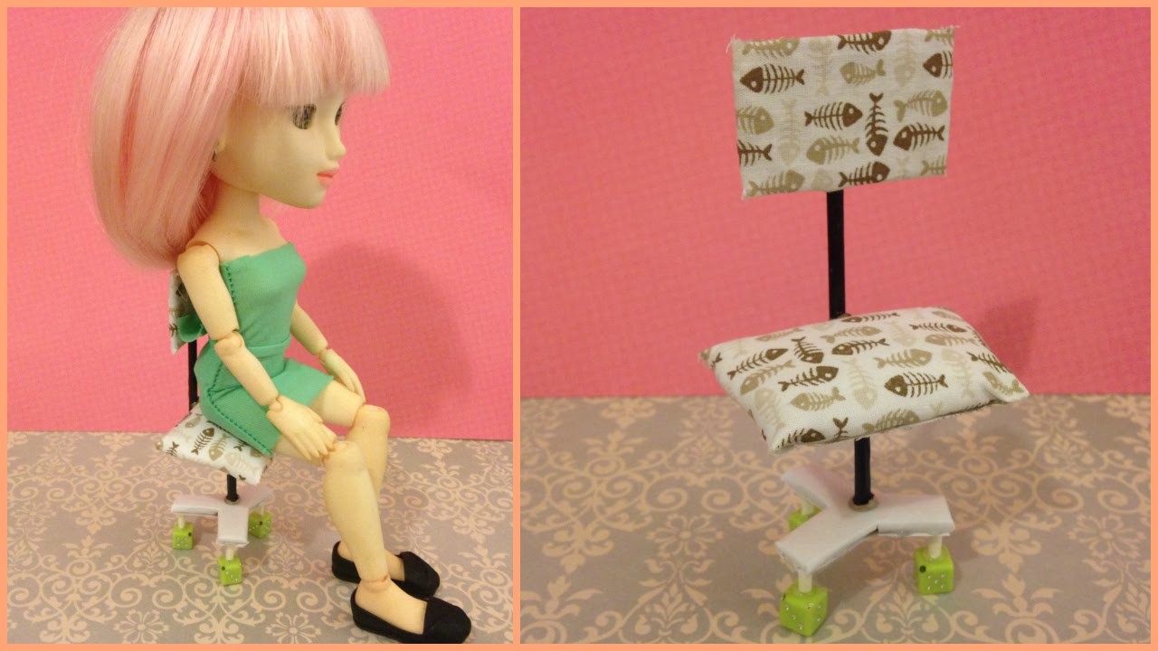 DIY - Como fazer uma cadeira de escritório para bonecas
