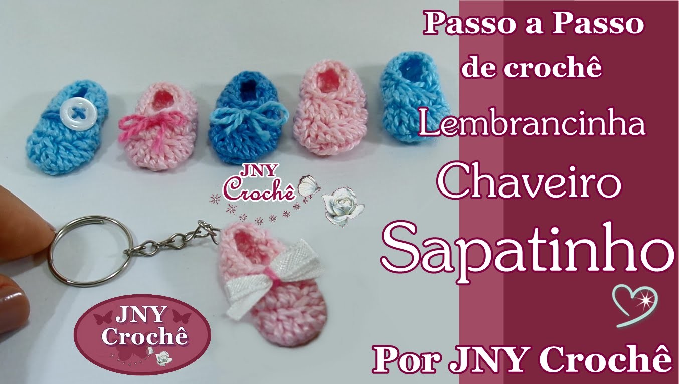 Passo a Passo de crochê Chaveiro Sapatinho por JNY Crochê