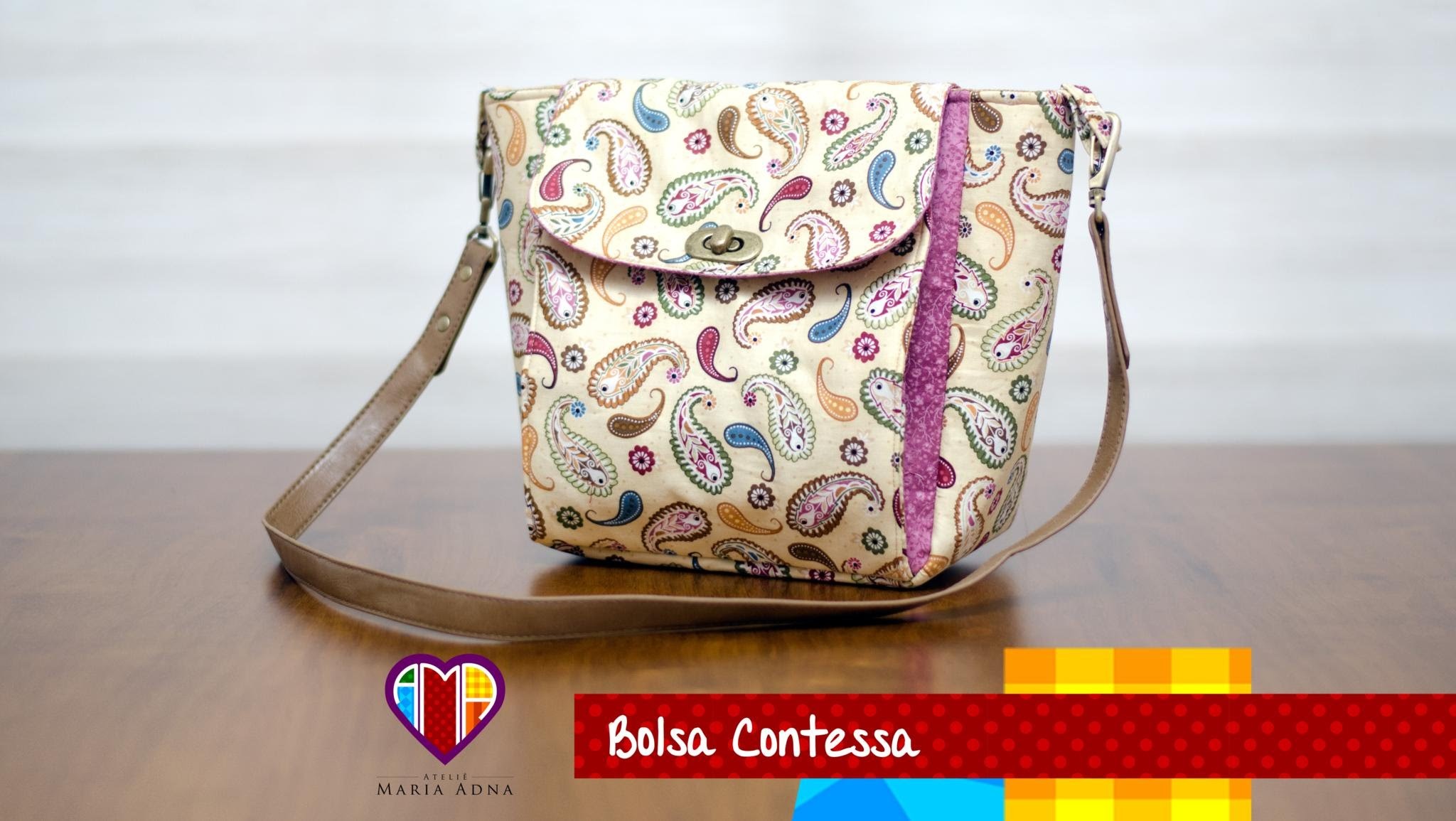 Bolsa de tecido Contessa - Maria Adna Ateliê - Cursos e aulas de bolsas de tecido