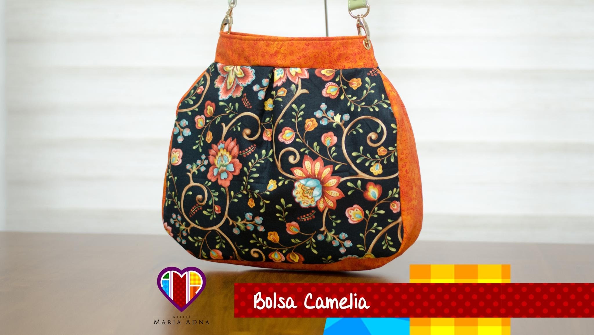 Bolsa sacola de tecido Camélia - Maria Adna Ateliê - Cursos e aulas de bolsas de tecido e couro