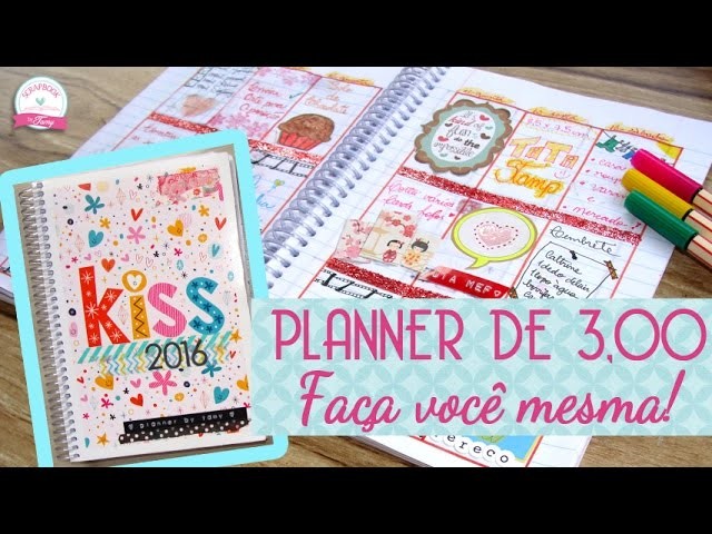 Como fazer um PLANNER DE 3,00 Gastando pouco ♥ - Scrapbook by Tamy