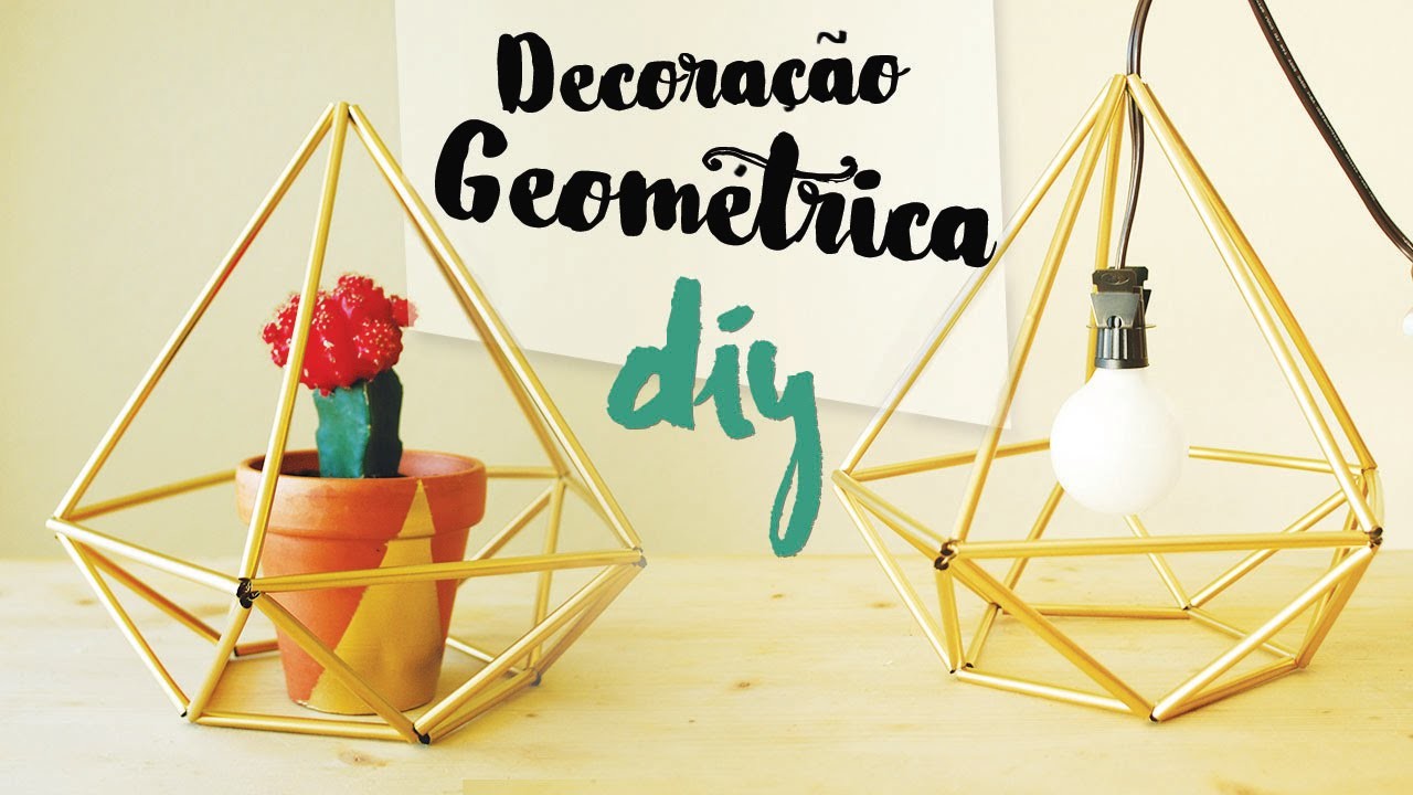 DIY Decoração geométrica usando canudos! por Isabelle Verona