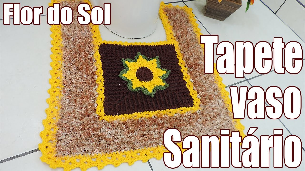 Tapete de crochê para o vaso sanitário - Flor do Sol "Soraia Bogossian"