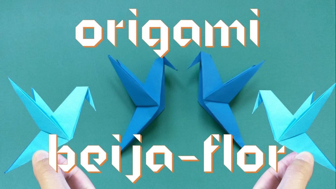 Como fazer um pássaro Beija-Flor de origami fácil (How to make an origami Hummingbird) | Origamigos