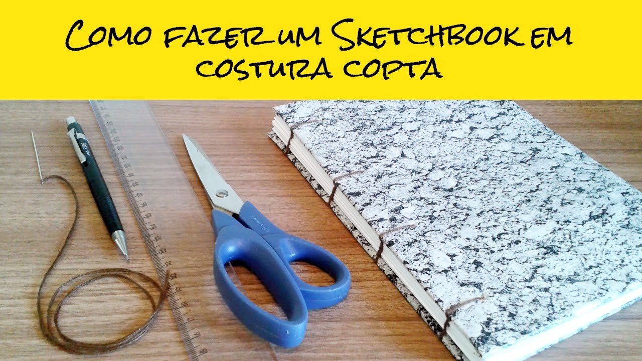 Como fazer um Sketchbook em costura copta